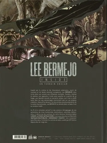 Verso de l'album Lee Bermejo Inside : En Terrain Obscur