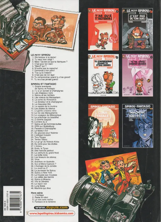 Verso de l'album Le Petit Spirou Tome 8 T'as qu'à t'retenir !