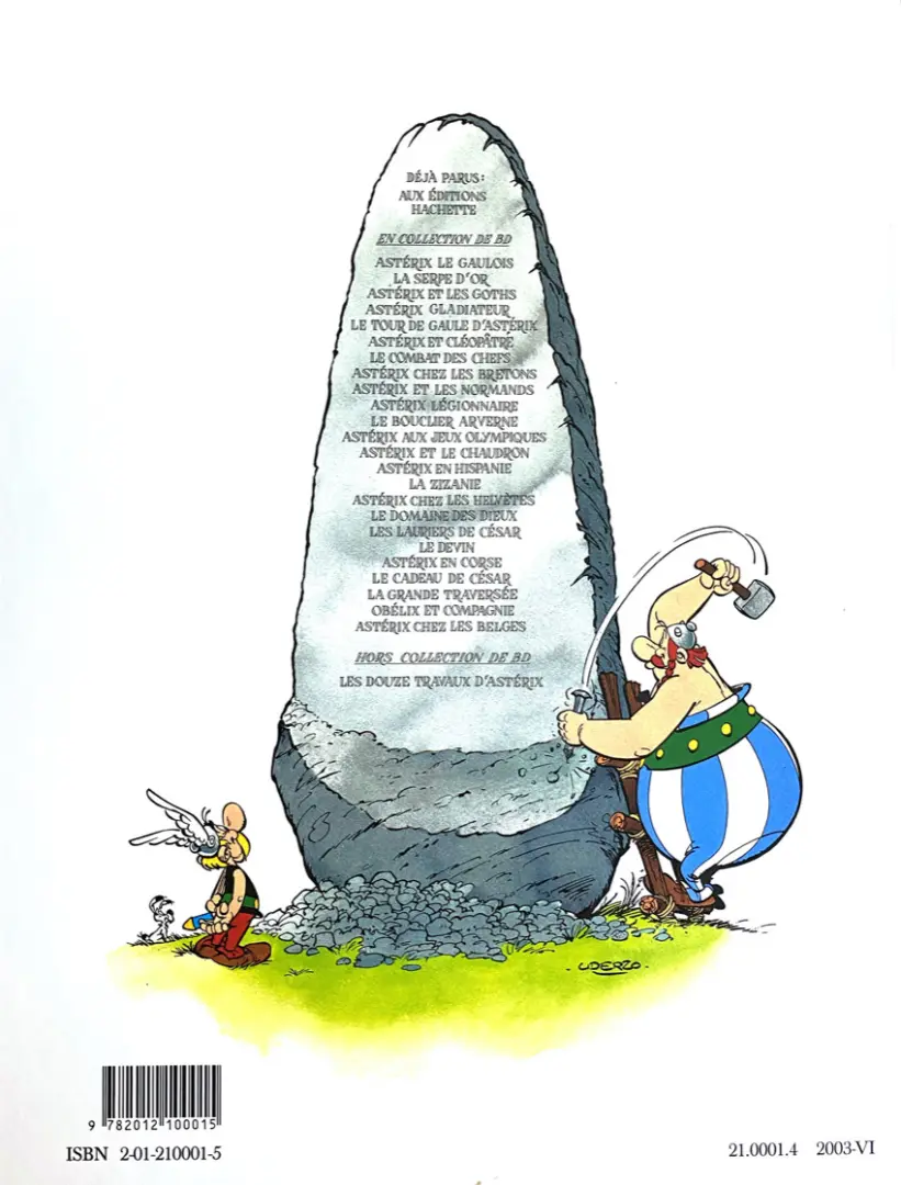 Verso de l'album Astérix Tome 1 Astérix Le Gaulois