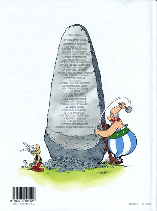 Verso de l'album Astérix Tome 20 Astérix en Corse