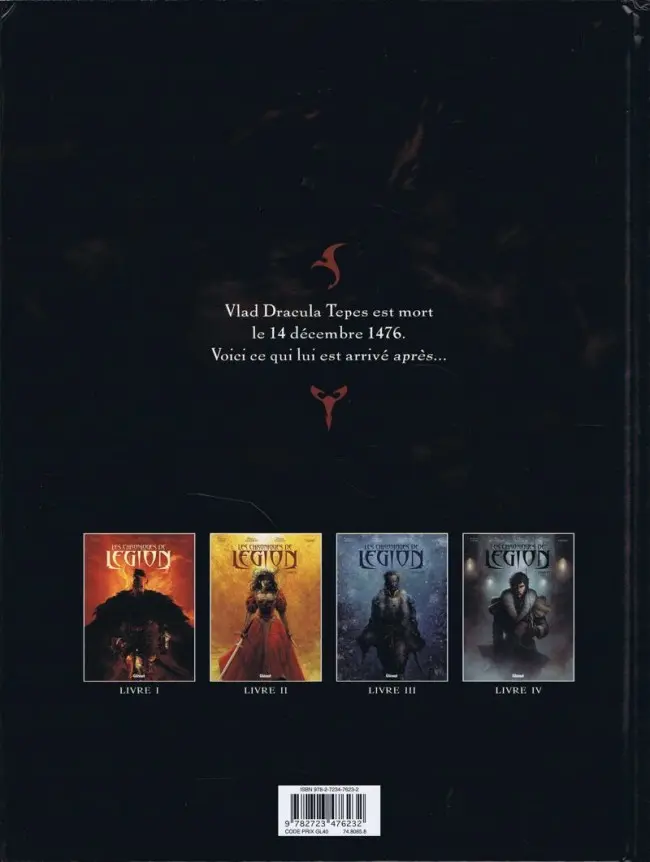 Verso de l'album Les Chroniques de Légion Tome 1 Livre I