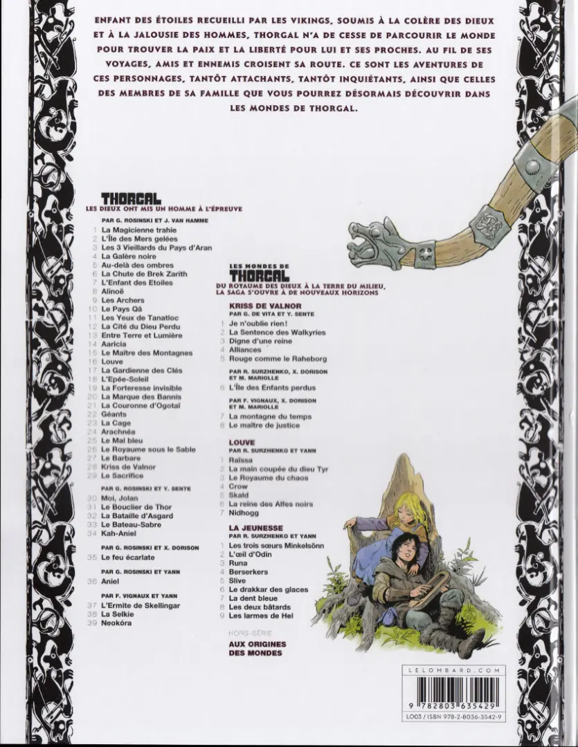 Verso de l'album Les mondes de Thorgal - Kriss de Valnor Tome 6 L'île des enfants perdus