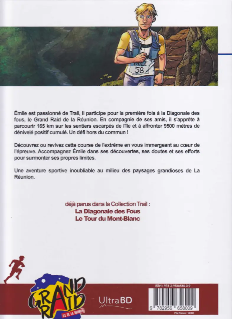 Verso de l'album La diagonale des Fous Le Grand Raid de la Réunion