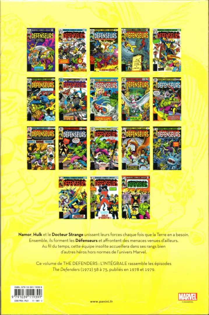 Verso de l'album The Defenders - L'intégrale Volume 7 1978-1979
