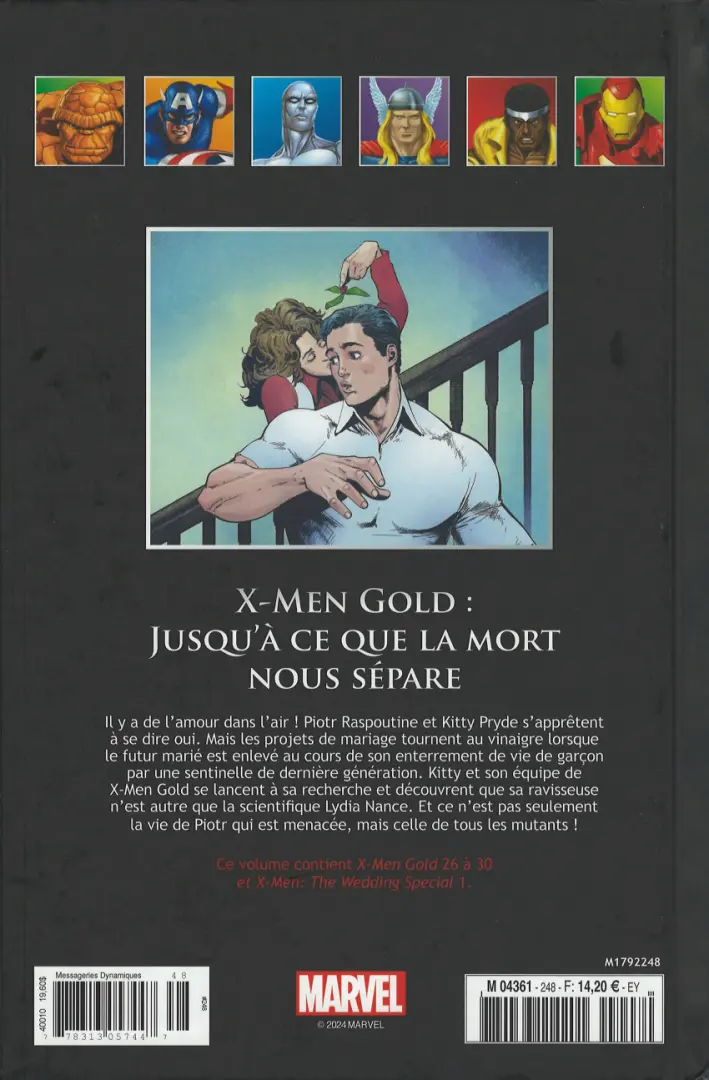 Verso de l'album Marvel Comics - La collection de référence Tome 248 X-Men Gold : Jusqu'à ce que la mort nous sépare