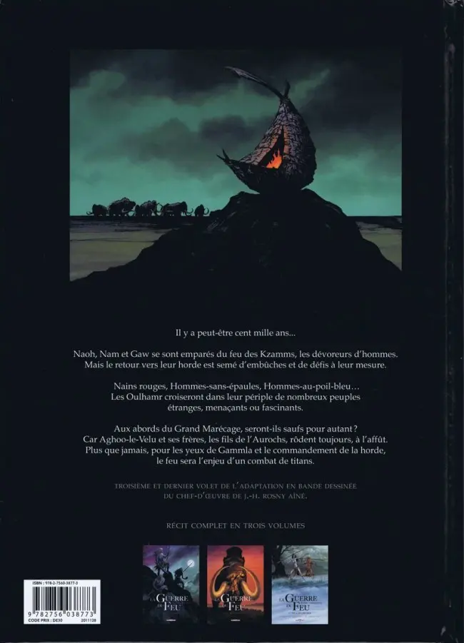 Verso de l'album La Guerre du Feu Tome 3 Par le pays des eaux