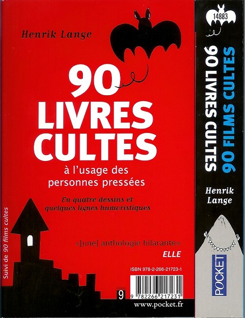 Verso de l'album 90 films cultes à l'usage des personnes pressées, Suivi de 90 livres cultes