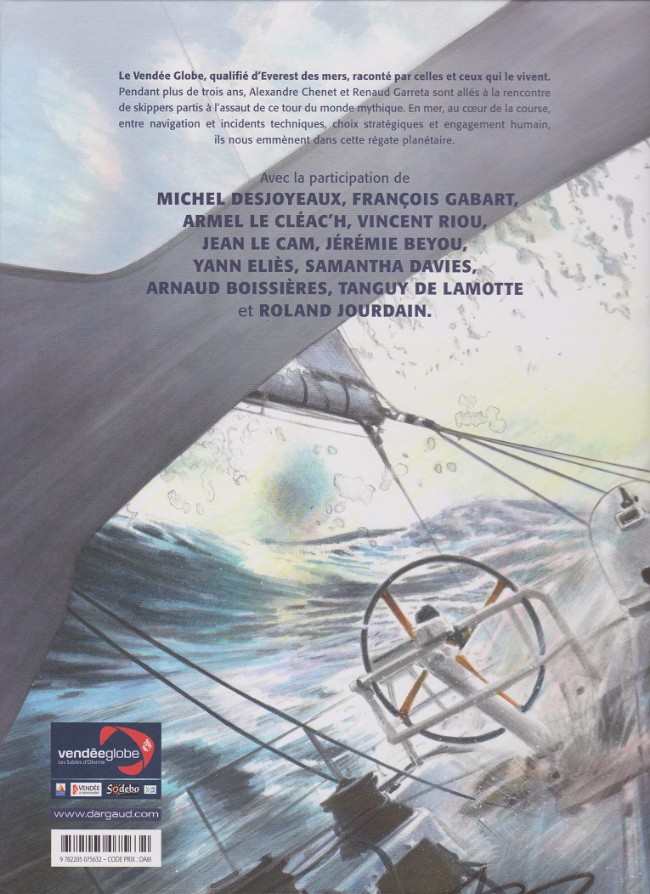 Verso de l'album Histoires du Vendée globe
