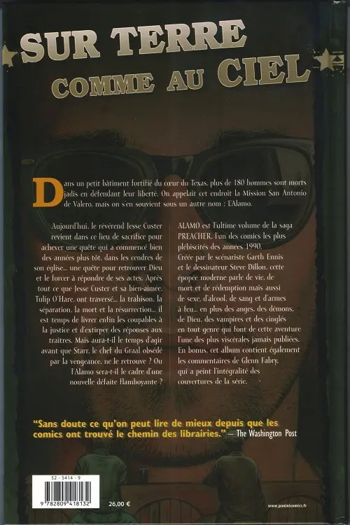 Verso de l'album Preacher Tome 9 Alamo