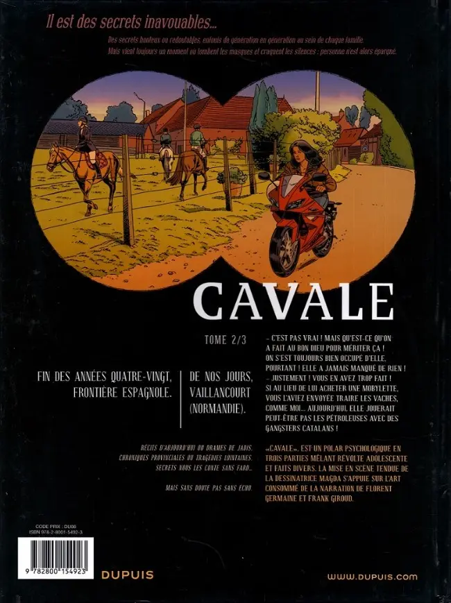 Verso de l'album Secrets - Cavale Tome 2/3