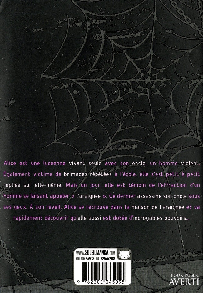 Verso de l'album Arachnid 1