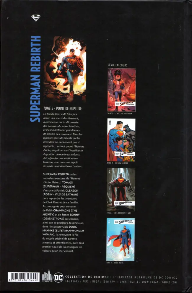 Verso de l'album Superman Rebirth Tome 5 Point de rupture