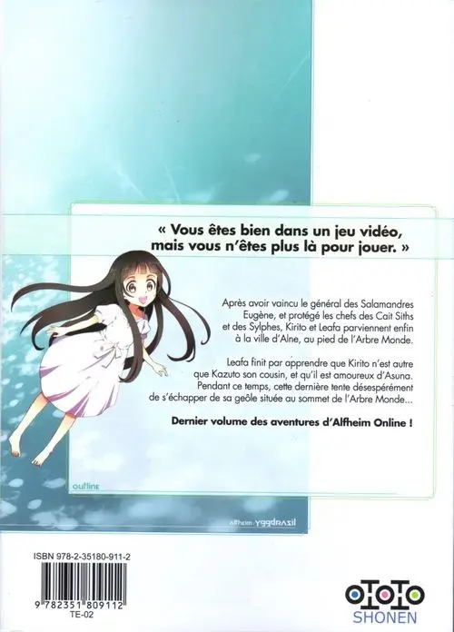 Verso de l'album Sword Art Online - Fairy Dance 003
