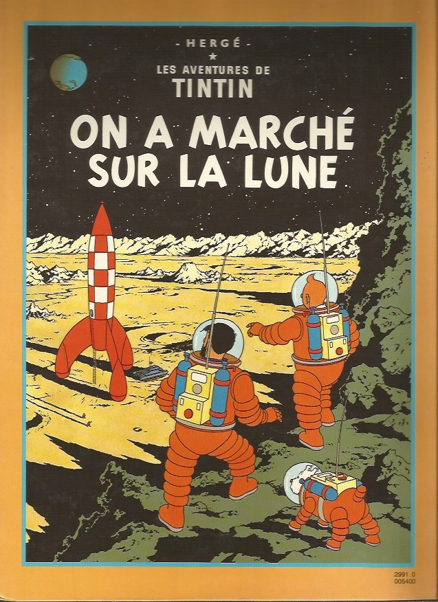 Verso de l'album Tintin Tomes 16 et 17 Objectif Lune / On a marché sur la Lune