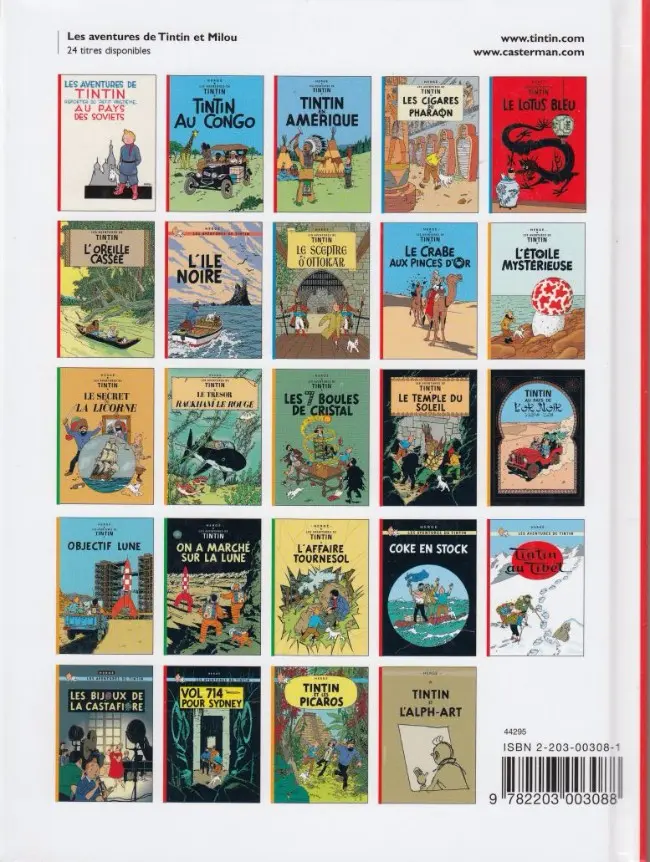 Verso de l'album Tintin Tome 6 L'oreille cassée