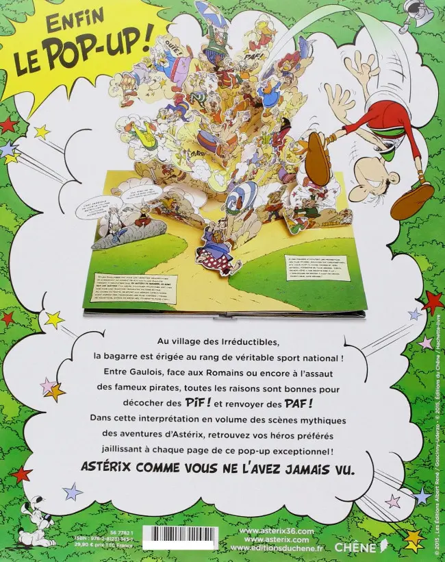 Verso de l'album Astérix Tome 4 Astérix, les bagarres, le pop-up !