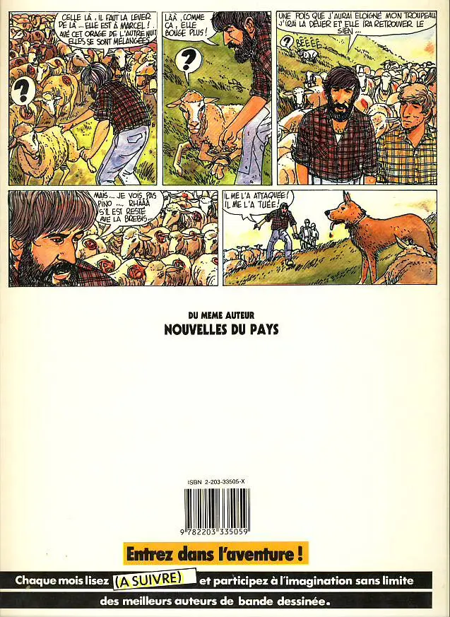 Verso de l'album Arrière-pays Tome 1