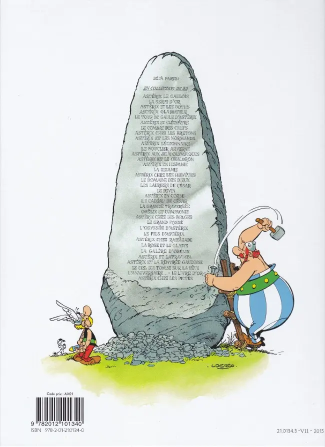 Verso de l'album Astérix Tome 2 La Serpe d'or