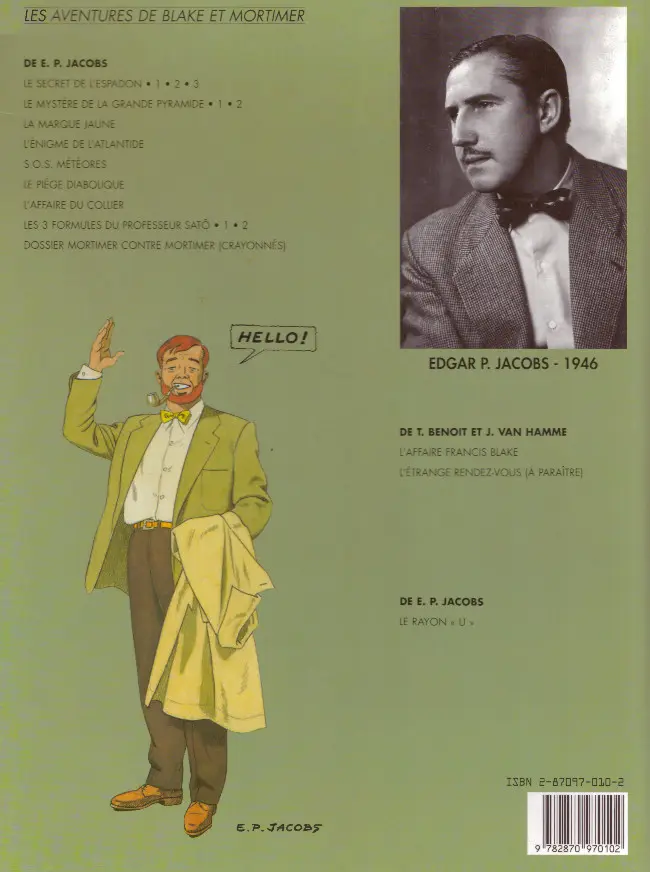 Verso de l'album Blake et Mortimer Tome 6 La marque jaune