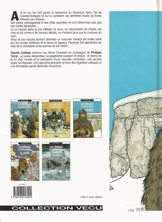 Verso de l'album Les Héros cavaliers Tome 3 Mark de Cornwall