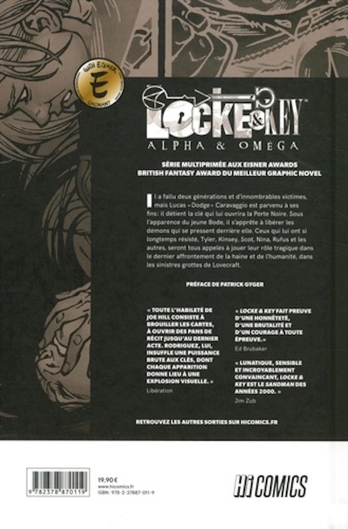 Verso de l'album Locke & Key Tome 6 Alpha & Oméga