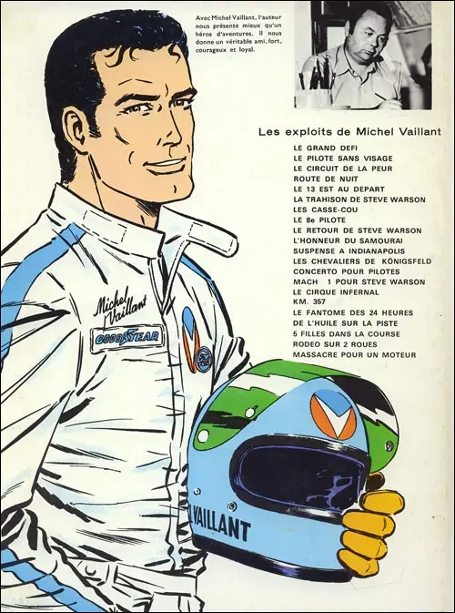 Verso de l'album Michel Vaillant Tome 5 Le 13 est au départ