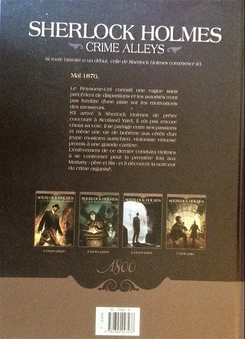 Verso de l'album Sherlock Holmes: Crime Alleys Tome 1 Le premier problème