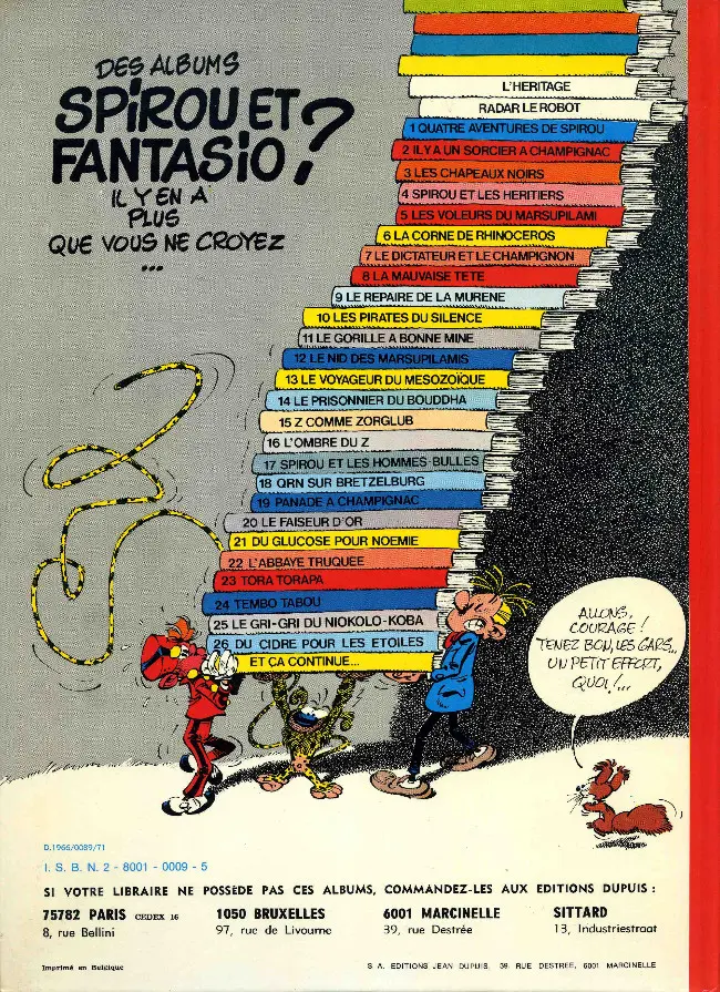 Verso de l'album Spirou et Fantasio Tome 7 Le dictateur et le champignon