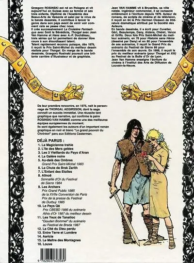 Verso de l'album Thorgal Tome 1 La Magicienne trahie