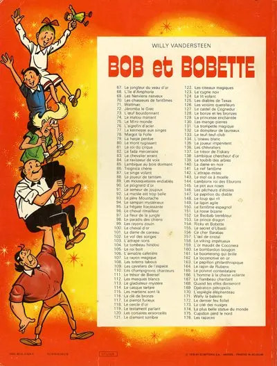 Verso de l'album Bob et Bobette Tome 176 Les rapaces
