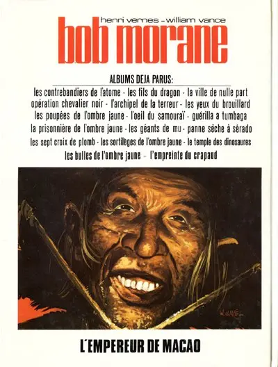 Verso de l'album Bob Morane Tome 27 L'empereur de Macao