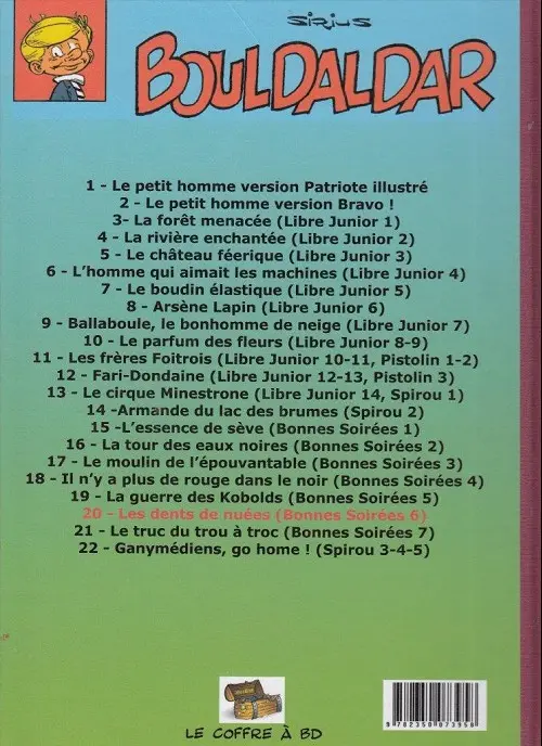 Verso de l'album Bouldaldar et Colégram Tome 20 Les Dents-de-Nuées