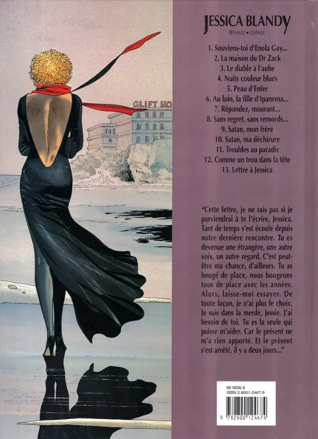 Verso de l'album Jessica Blandy Tome 13 Lettre à Jessica