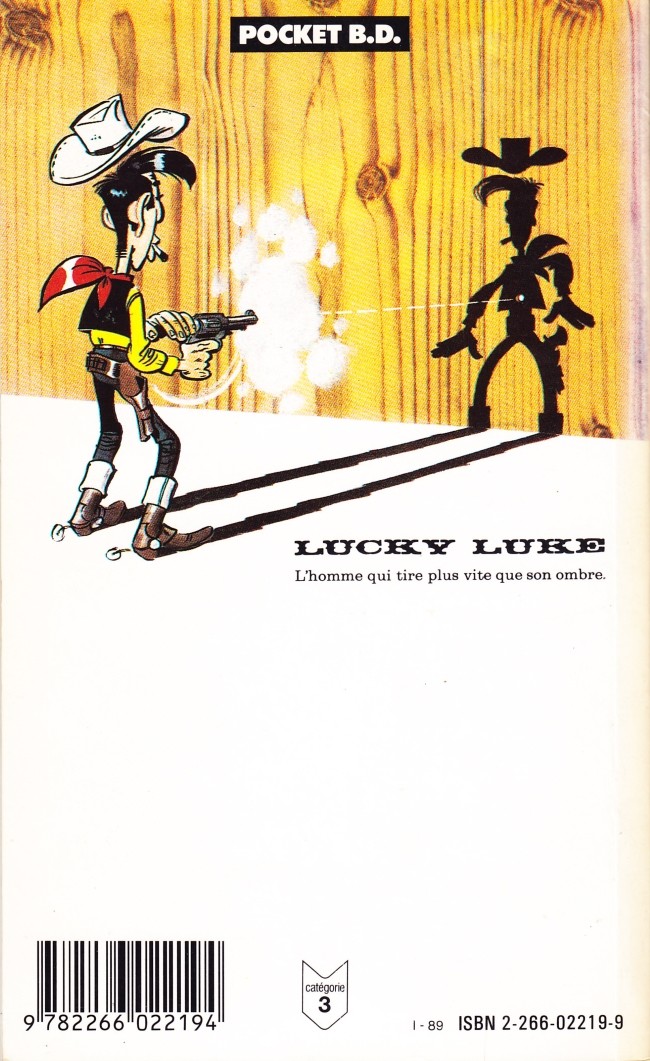 Verso de l'album Lucky Luke Aventures dans l'Ouest