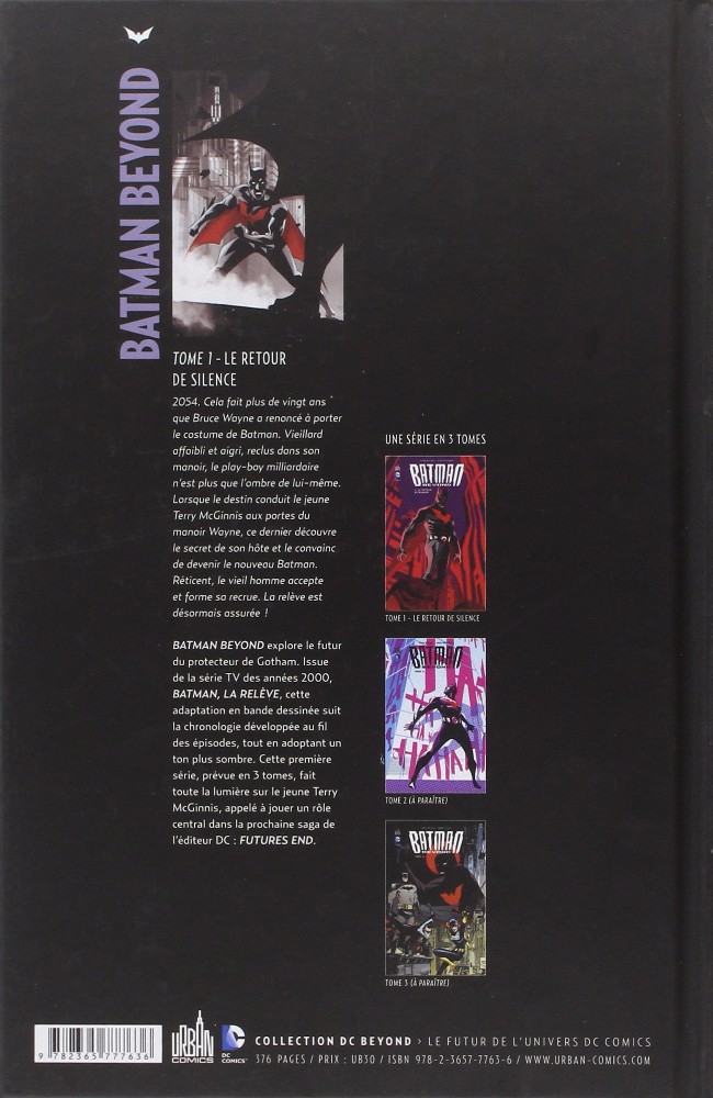 Verso de l'album Batman Beyond Tome 1 Le Retour de Silence