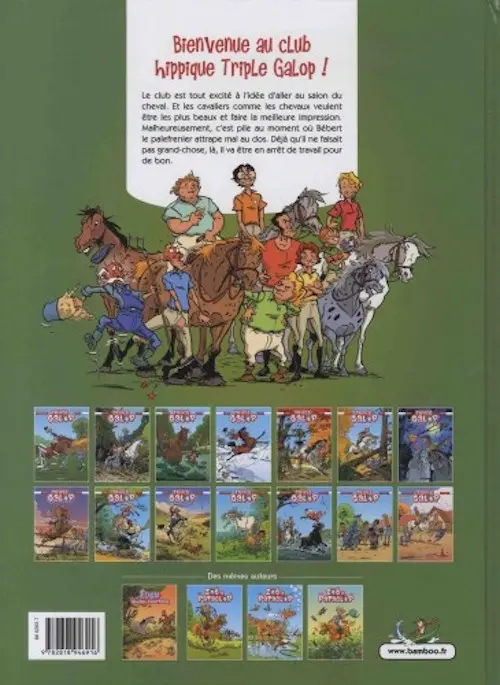 Verso de l'album Triple galop Tome 14