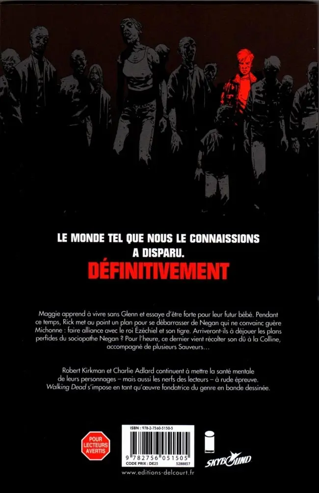 Verso de l'album Walking Dead Tome 19 Ézéchiel
