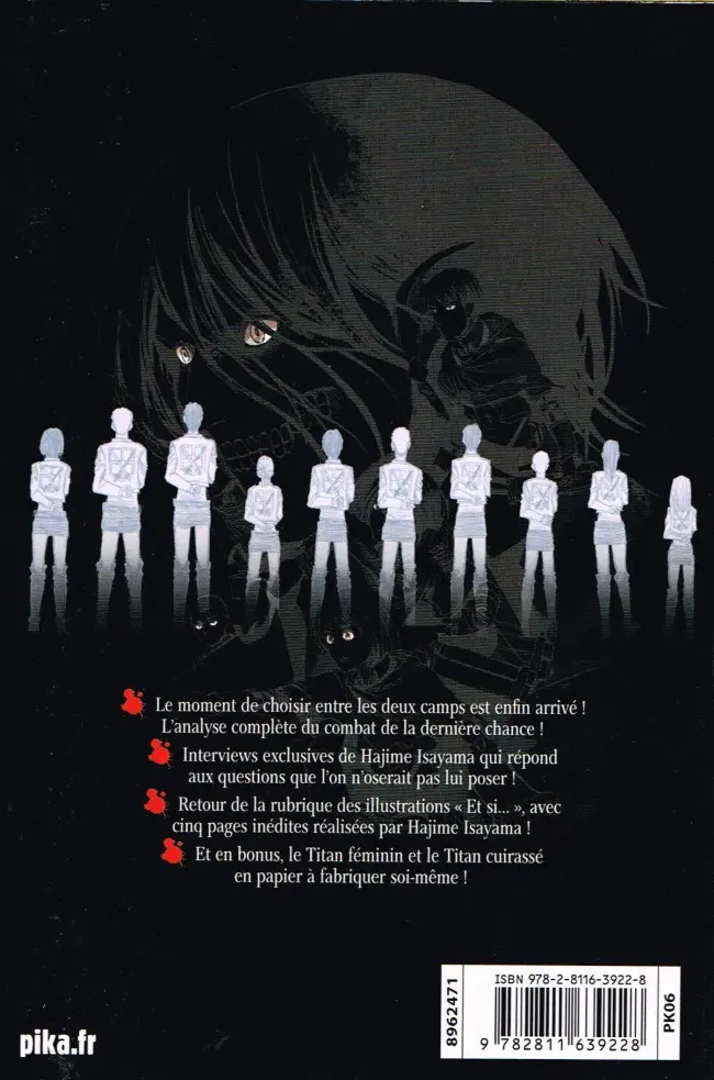 Verso de l'album L'Attaque des Titans Answers - Guide officiel