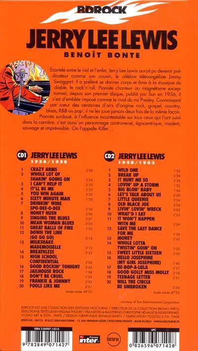 Verso de l'album BD Rock Jerry Lee Lewis