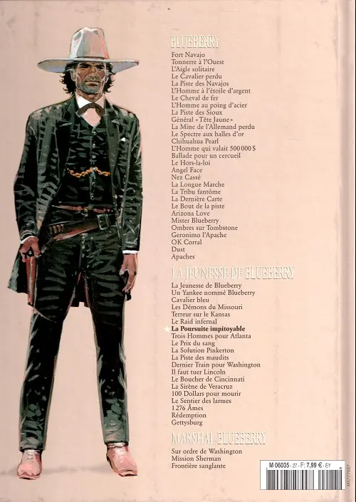 Verso de l'album Blueberry La Collection Tome 36 La Poursuite impitoyable