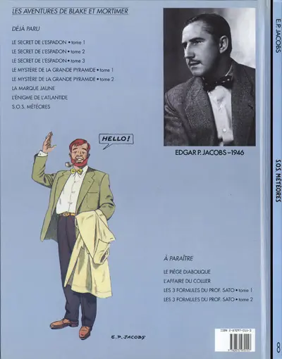 Verso de l'album Blake et Mortimer Tome 8 S.O.S. météores