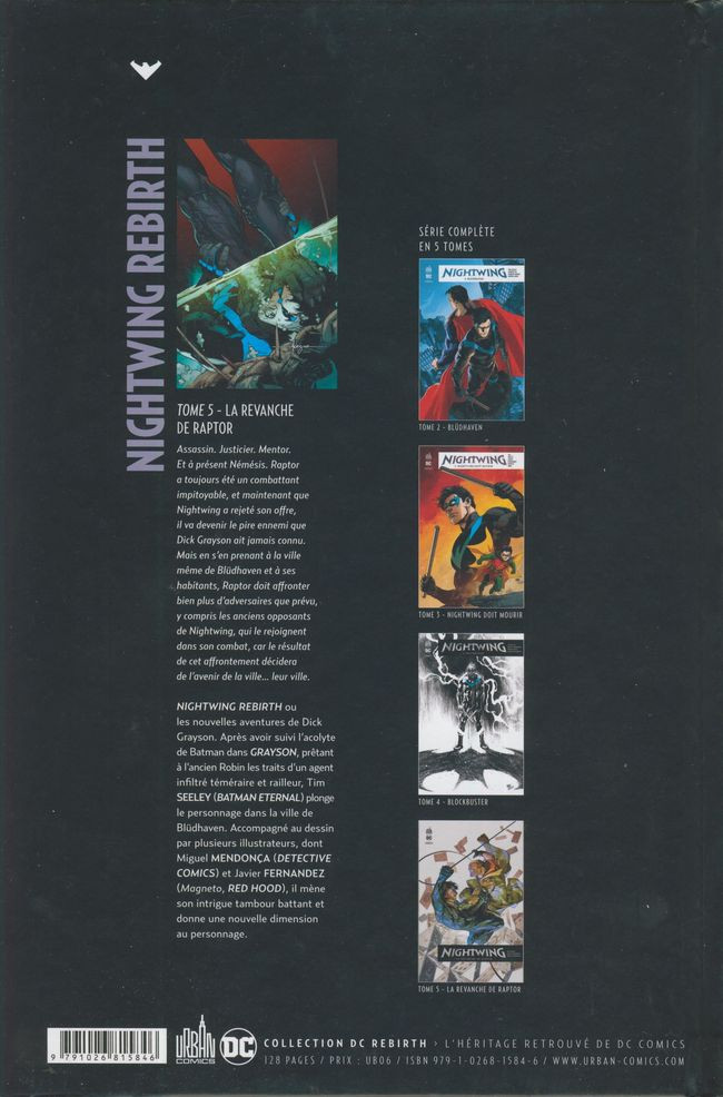 Verso de l'album Nightwing Rebirth Tome 5 La Revanche de Raptor