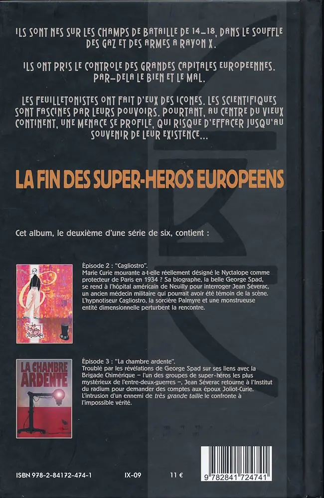 Verso de l'album La Brigade Chimérique Tome 2 Cagliostro - La chambre ardente