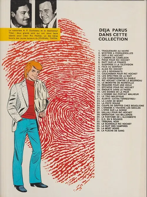 Verso de l'album Ric Hochet Tome 22 Alerte ! Extra-terrestres !