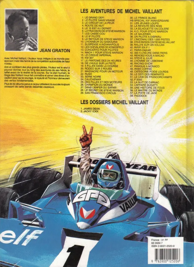 Verso de l'album Michel Vaillant Tome 36 Un pilote a disparu
