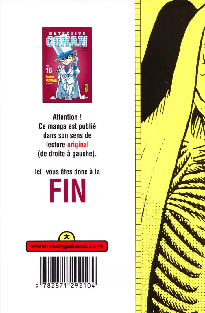 Verso de l'album Détective Conan Tome 16