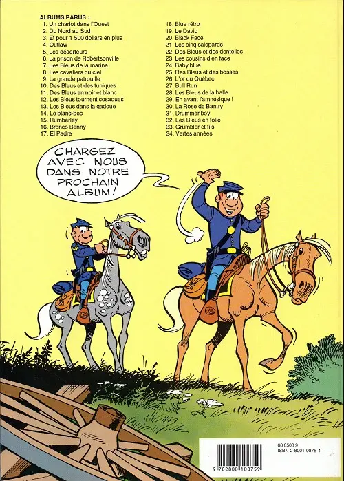 Verso de l'album Les Tuniques Bleues Tome 18 Blue retro