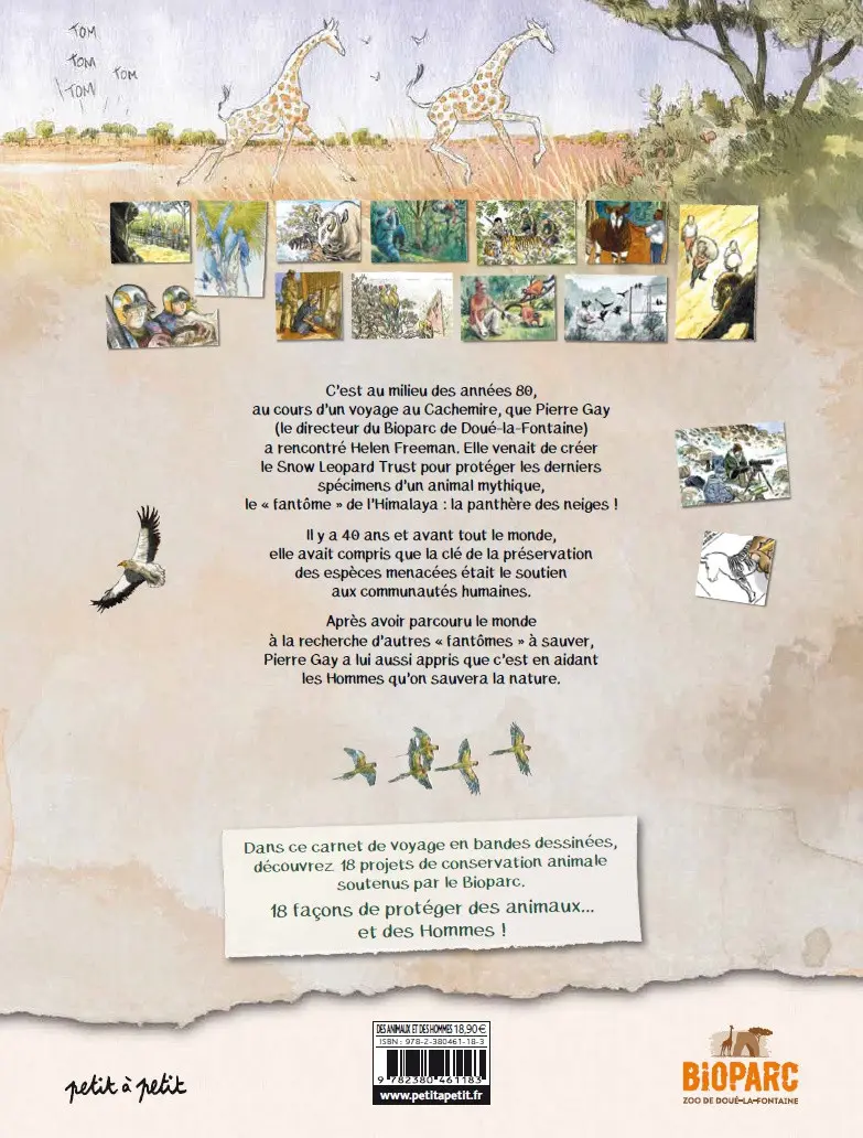 Verso de l'album Des animaux et des hommes