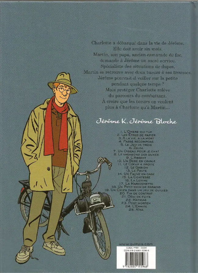 Verso de l'album Jérôme K. Jérôme Bloche Tome 10 Un bébé en cavale
