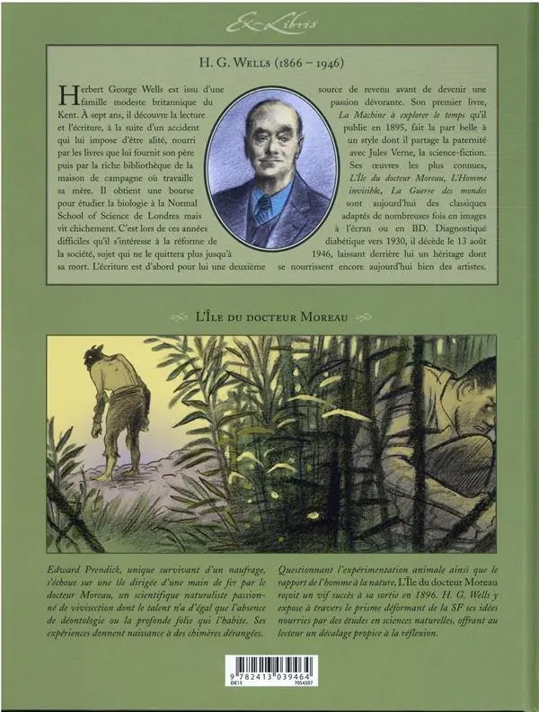 Verso de l'album L'Île du docteur Moreau Volume 1
